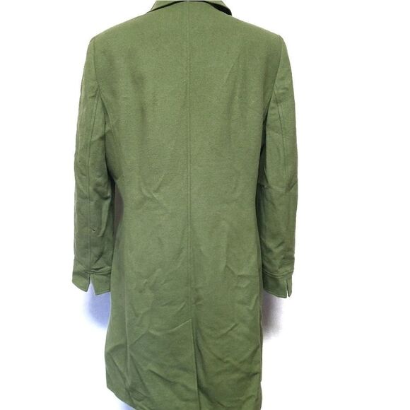 TAHARI Arthur Levine Wool Olive Green Trench Coat - Picture 6 of 8